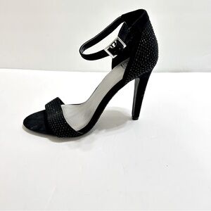 My Delicious Women’s ankle strap open toe stiletto heel black size 8